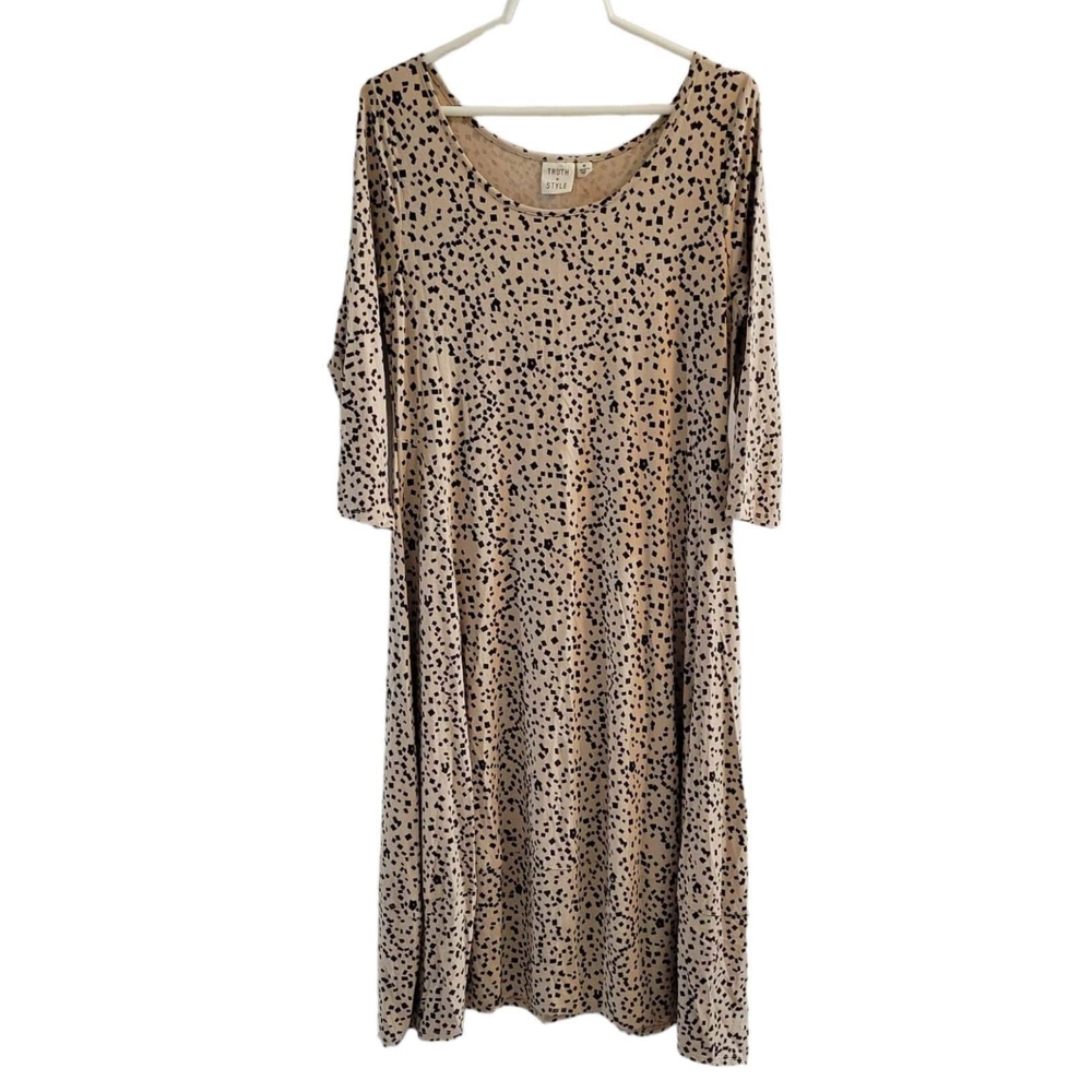 Truth + Style Solid Knit Bubble Hem Dress Size M
